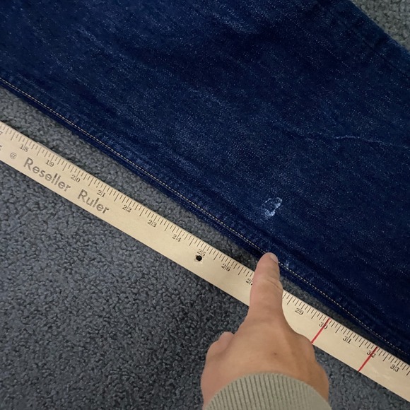 Gustin Selvedge Jeans Mens 38x34 Slim Fit Blue Denim Button Fly Made in USA - Picture 7 of 16